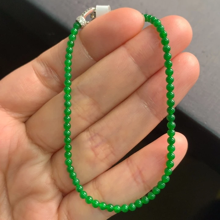 翡翠未镶嵌手链天然缅甸A货翡翠 卡2.6mm