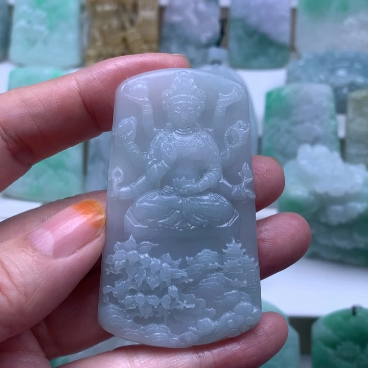 定制翡翠未镶嵌挂件千手观音挂件