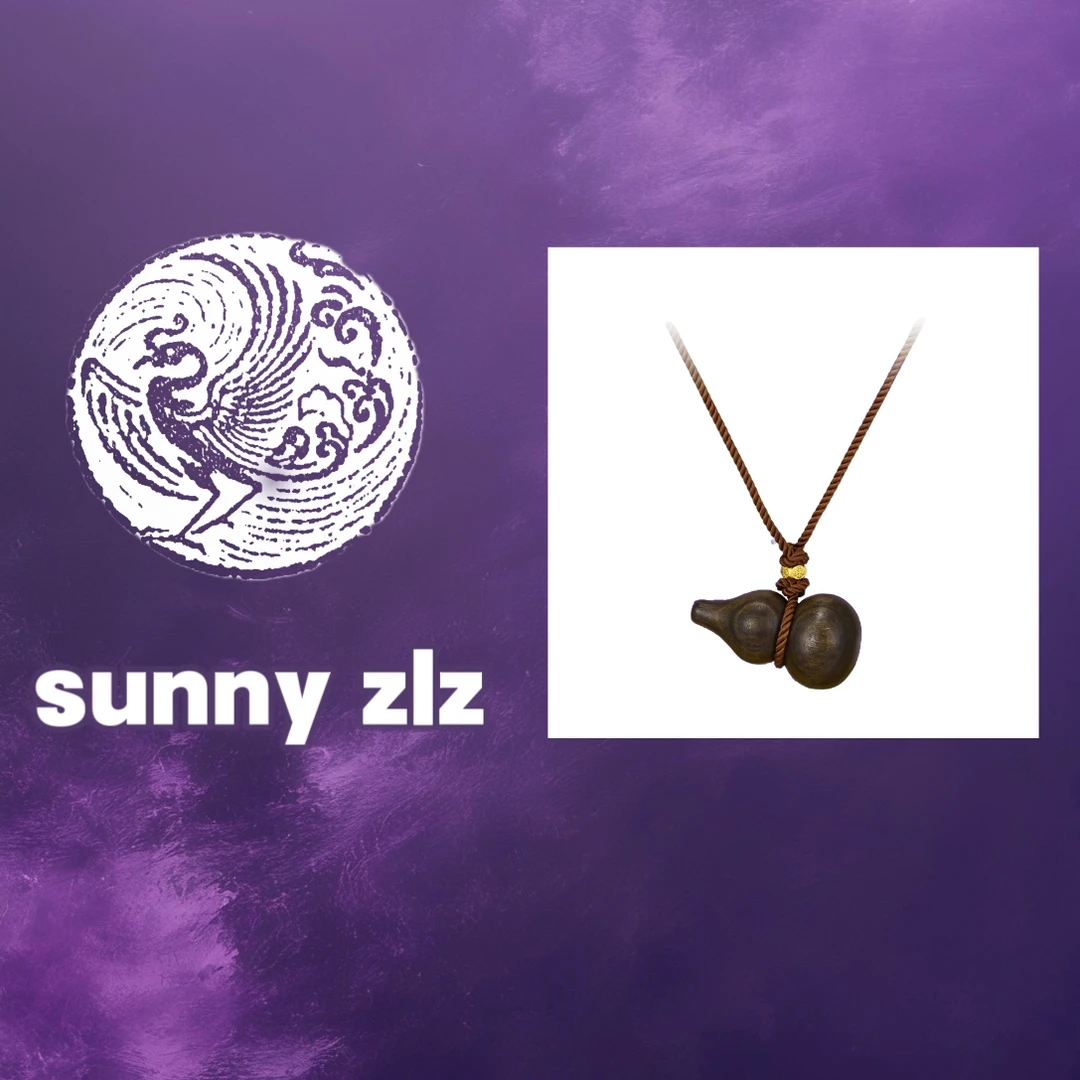 非金属木质项链 檀木葫芦吊坠项链古风新中式百搭寓意简约民族风