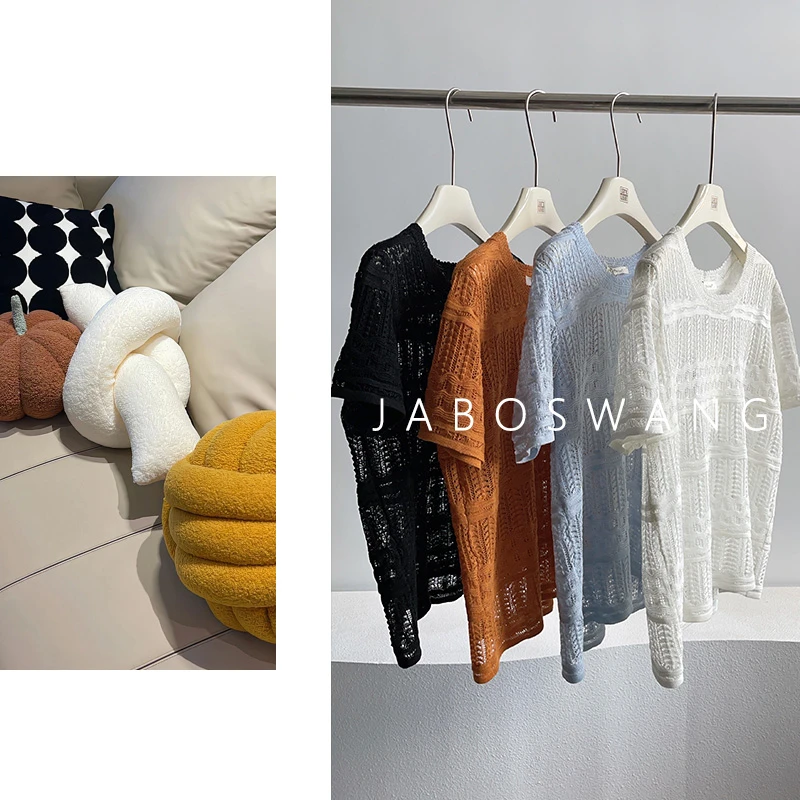 S1254四色雕楼毛线衫 2025夏季新款时尚百搭显瘦气质感上衣