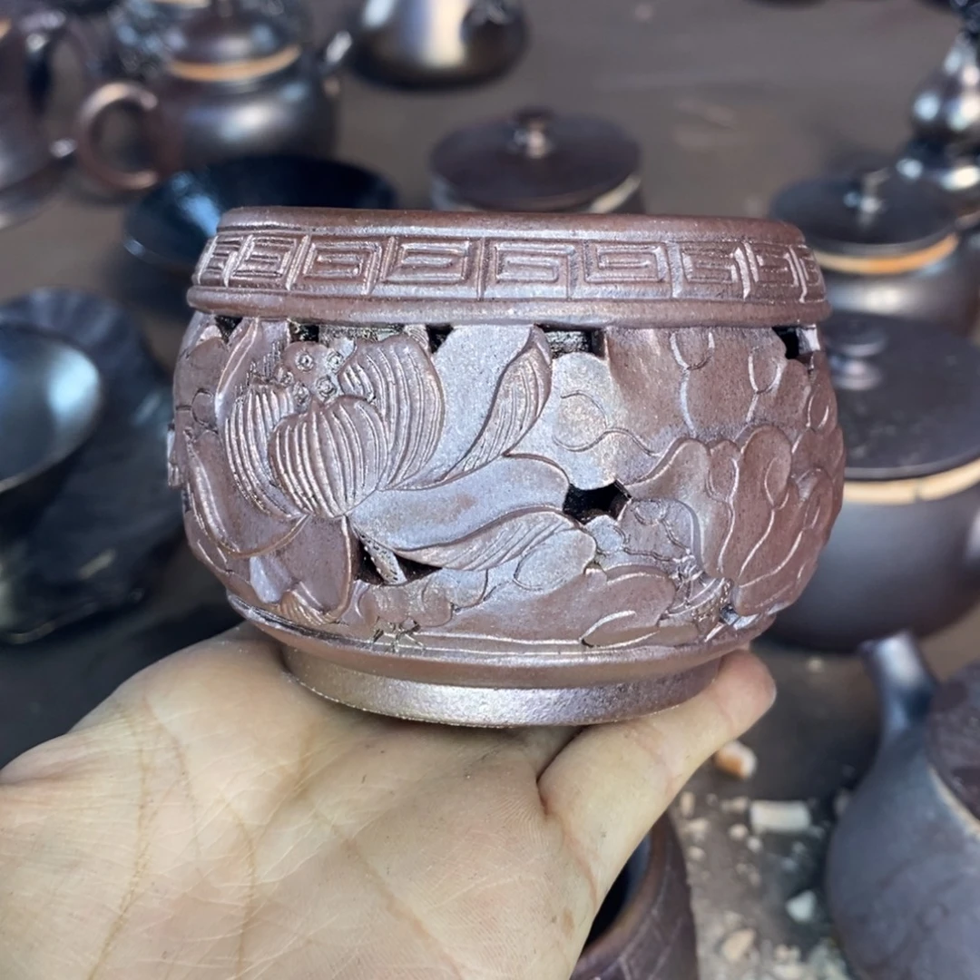 铝***子云南建水紫陶柴烧杯