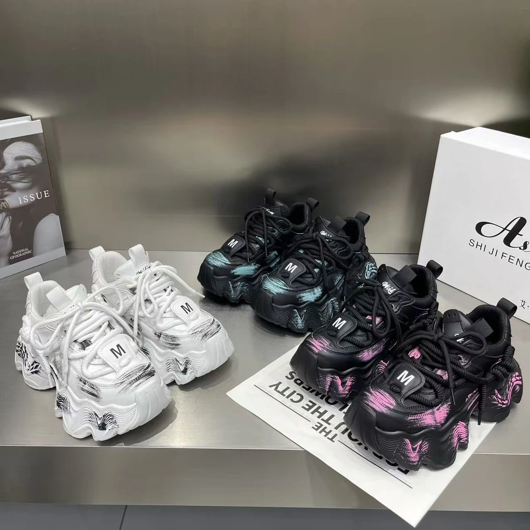 2025新款韩版厚底增高老爹鞋女百搭休闲运动鞋时尚阿甘鞋女鞋单里