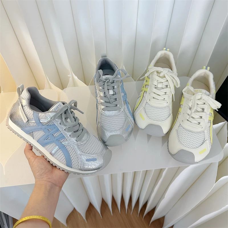 首谷爆款网面透气厚底阿甘鞋女鞋2025新款百搭时尚小众休闲运动鞋