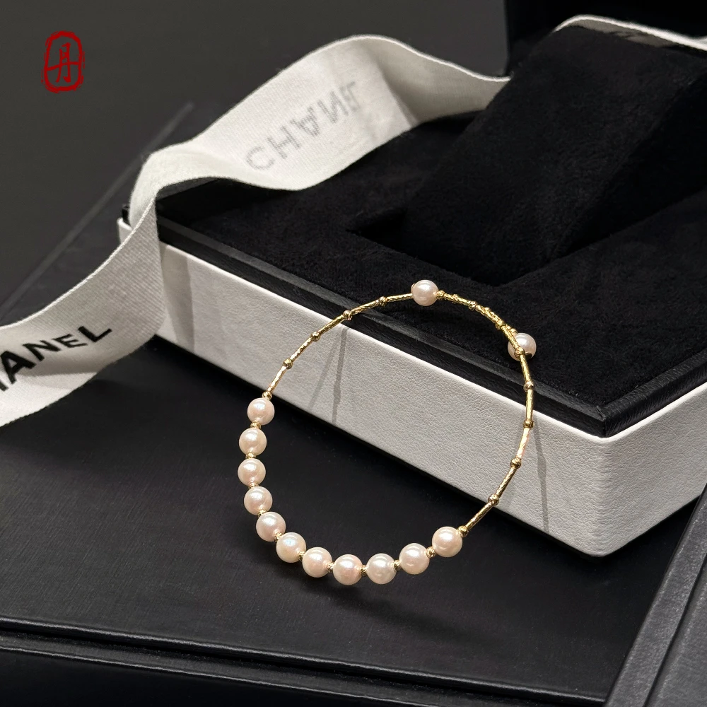 EMPRESS【海洋之梦-时尚轻奢优雅显气质首饰粉皮光海水akoya手圈】