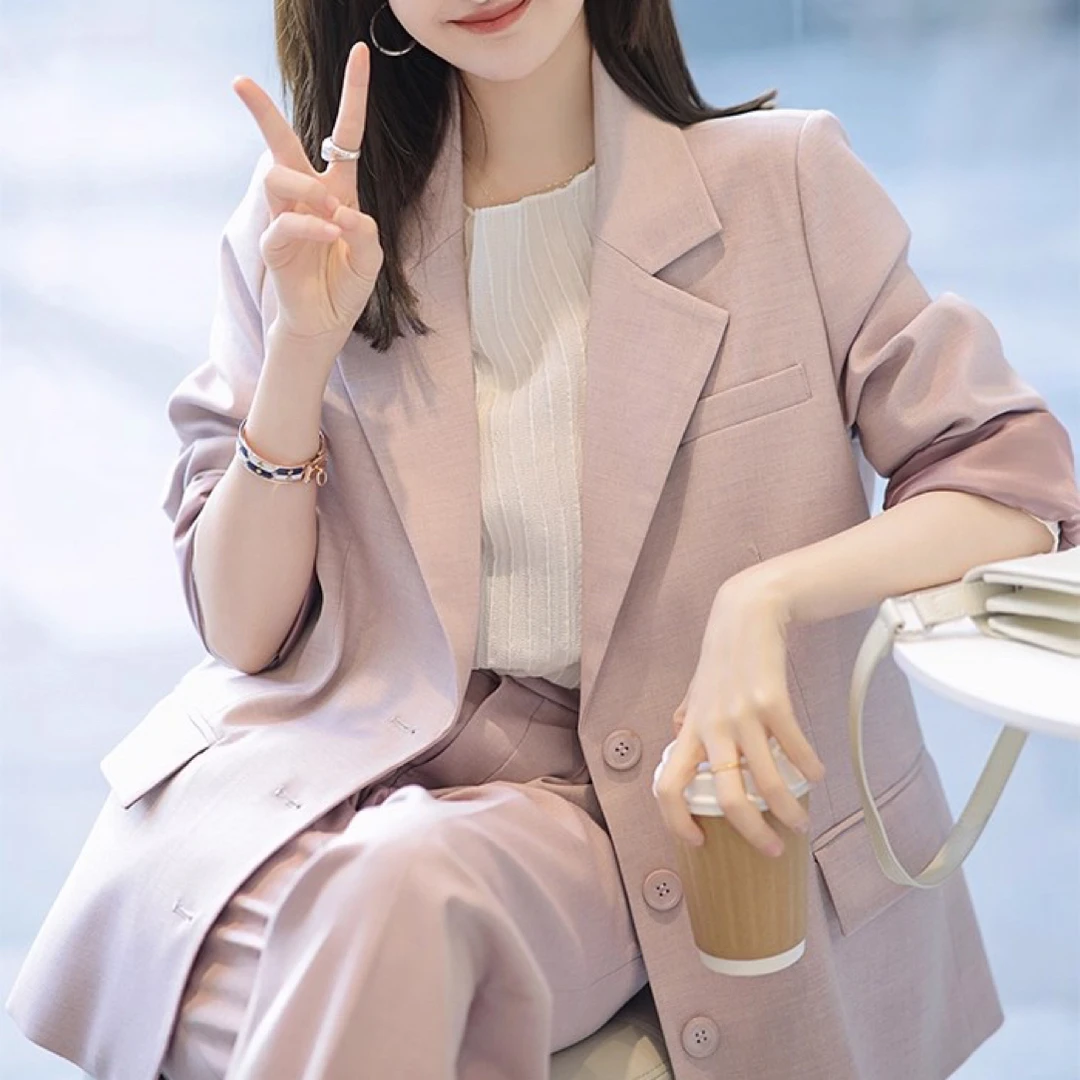 休闲肌理正肩设计职场通勤女士夏季西装外套