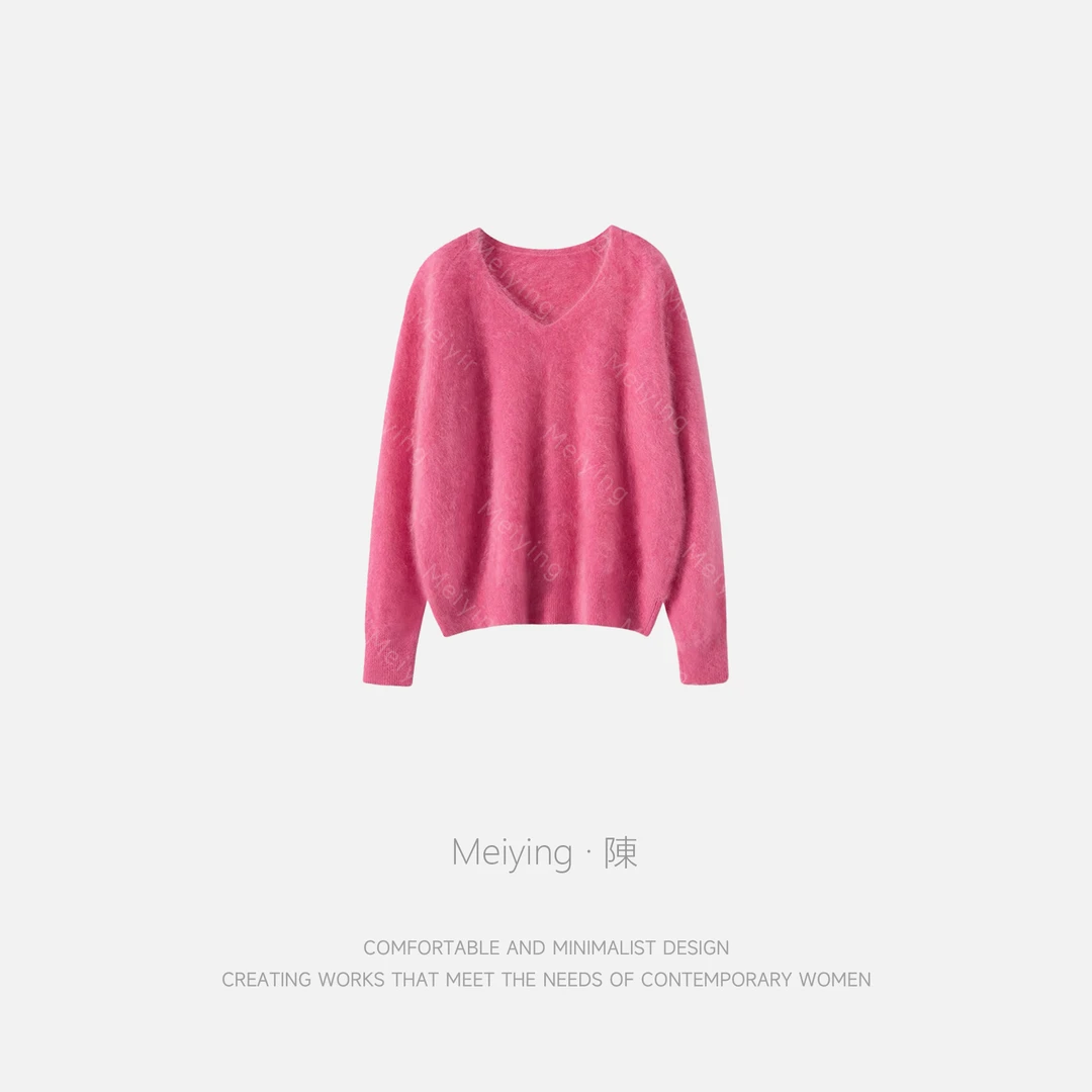 Meiying-修身显瘦慵懒风时尚V领针织衫YA5QZ101