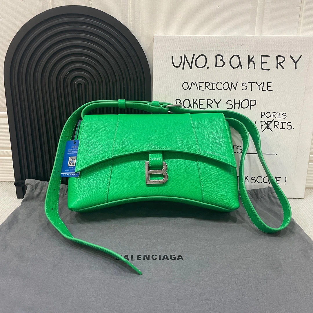 95新 Balenciaga/巴黎世家 巴黎世家绿色沙漏斜跨包