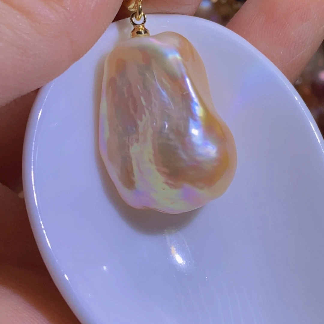 银S925镶嵌淡水珍珠天然淡水珍珠