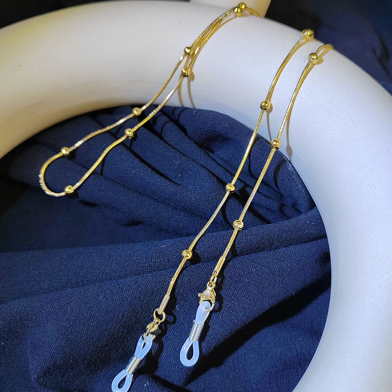 明星同款眼镜链挂脖项链口罩耳机防丢绳百搭钛钢时尚墨镜挂绳花镜