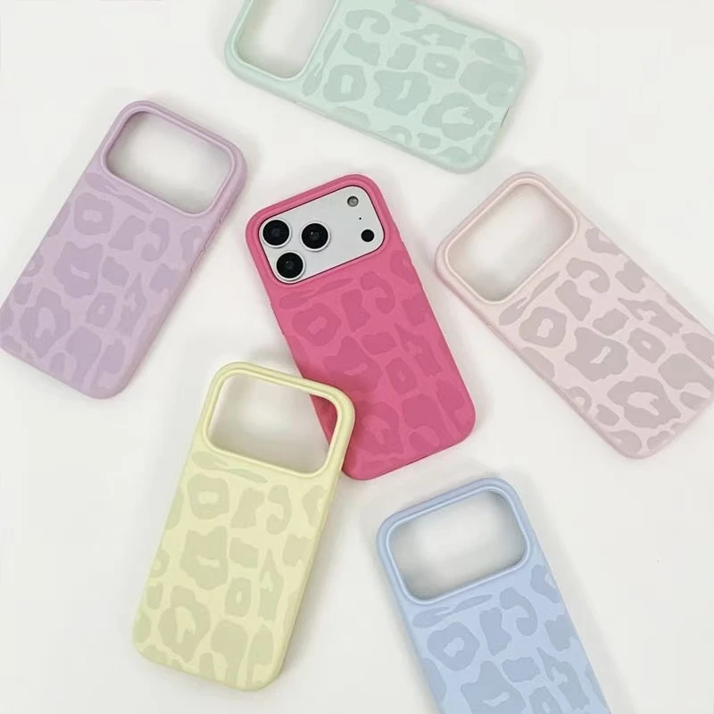 美式豹纹适用iPhone17软糯手机壳苹果16promax简约15高级感14/13