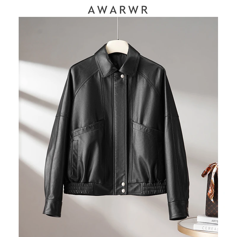 AWARWR「树脂轻涂植鞣羊皮」 稀有羊皮真皮皮衣外套-AWAN2D361