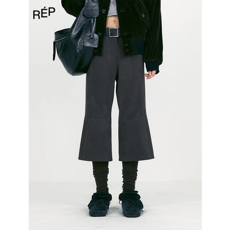 REP-LOW CLASSIC设计师品牌棕色中长裤 25FW女装秋冬新品