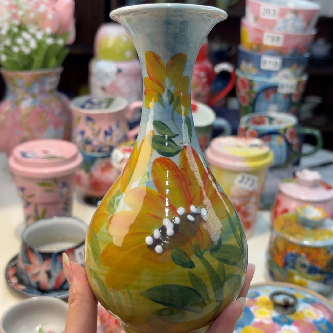 瓷片景德镇手绘高温釉下彩陶瓷茶具