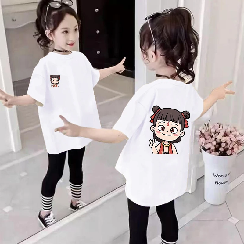 2025新款纯棉短袖T恤男童女童夏装儿童哪吒衣服宝宝夏季宽松上衣