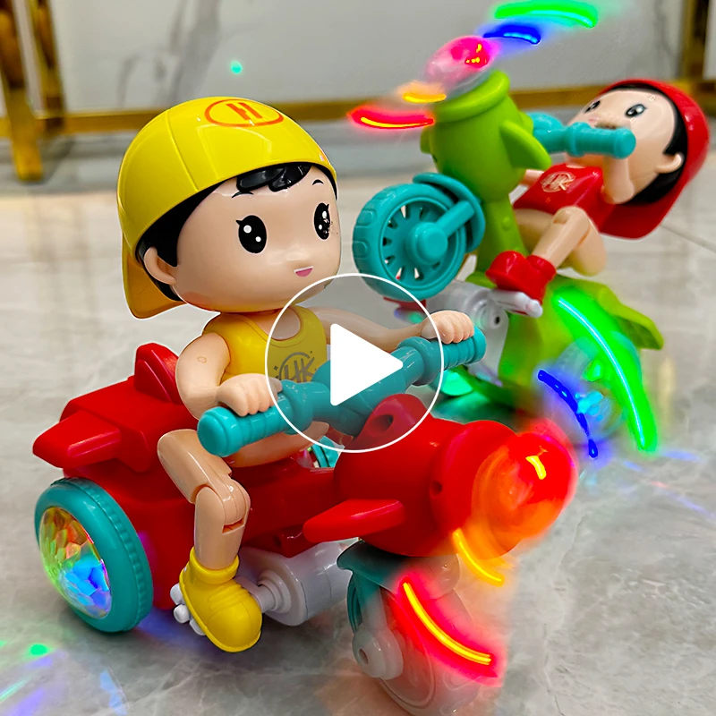 儿童电动特技旋转三轮车0-1一3岁有声会动益智男宝宝女孩跳舞玩具