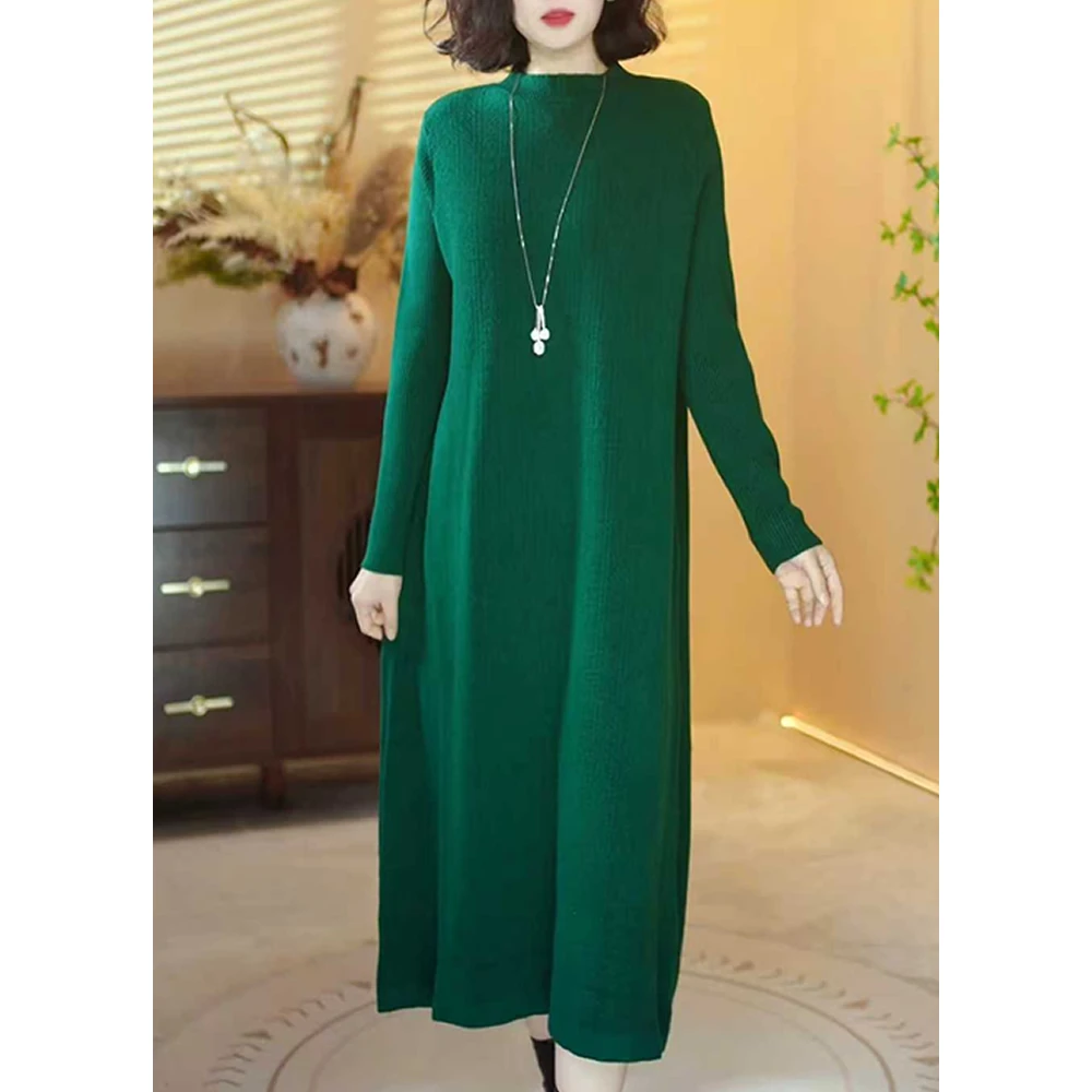 【X413】2025新款时尚百搭宽松显瘦羊绒连衣裙