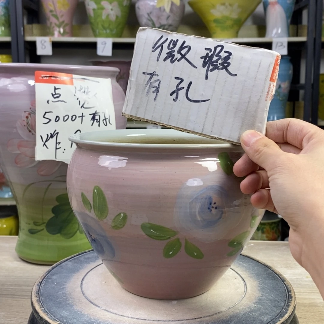 景德镇手工手绘陶瓷花盆