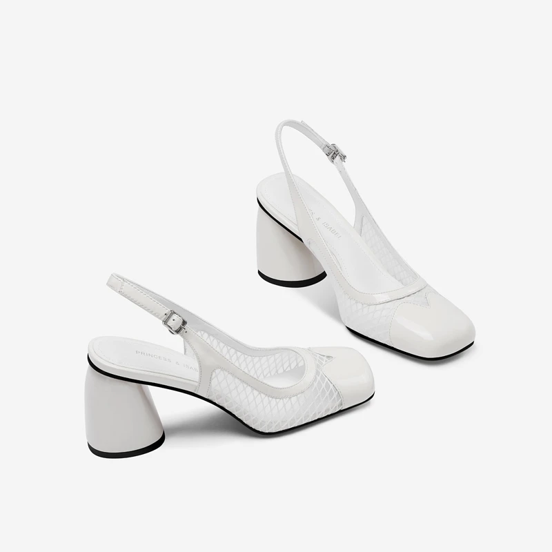 复古编织网纱凉鞋女2025夏季新款包头粗跟设计感镂空不累脚高跟鞋