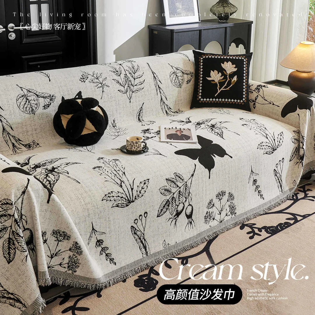 沙发盖巾复古法式盖布全盖雪尼尔四季通用沙发垫轻奢感沙发套
