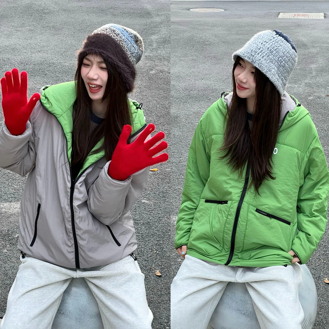 小鱼-MIN SAN JIN两面穿情侣保暖休闲百搭棉服DY-3566CS