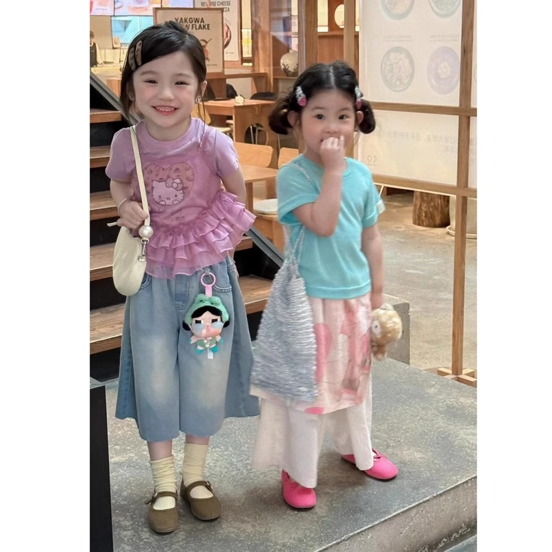 新款女童夏季薄款防蚊裤潮流百搭阔腿裤宝宝休闲裤子