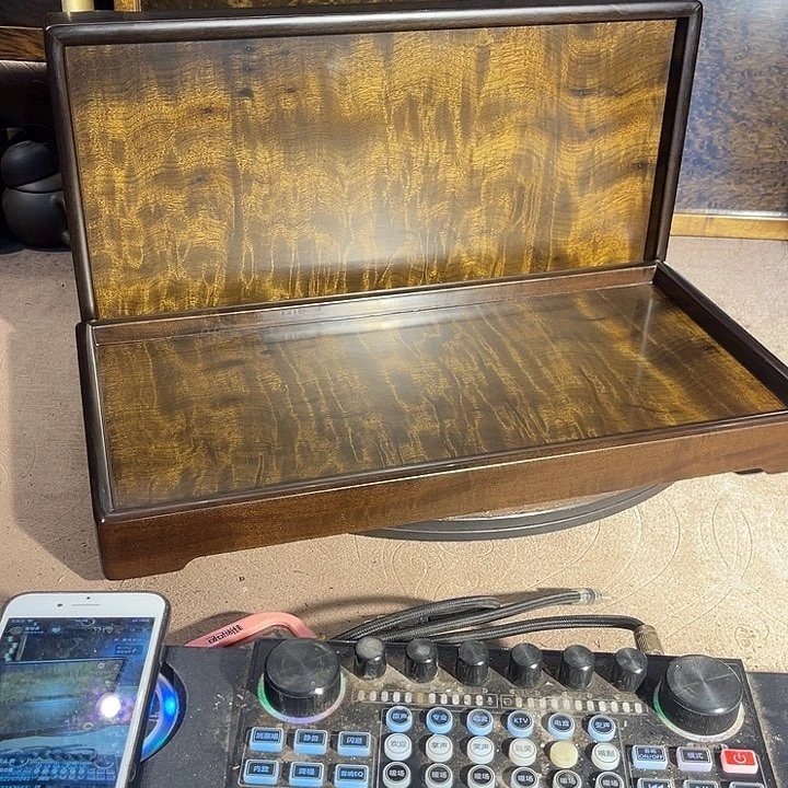 金丝楠用****2金丝楠木乌木文盘一对