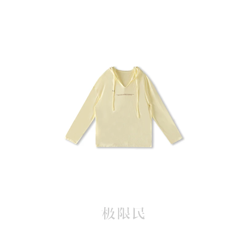 极限民《夏物语》夏季轻薄防晒凉感字母连帽长袖上衣F5205M0614