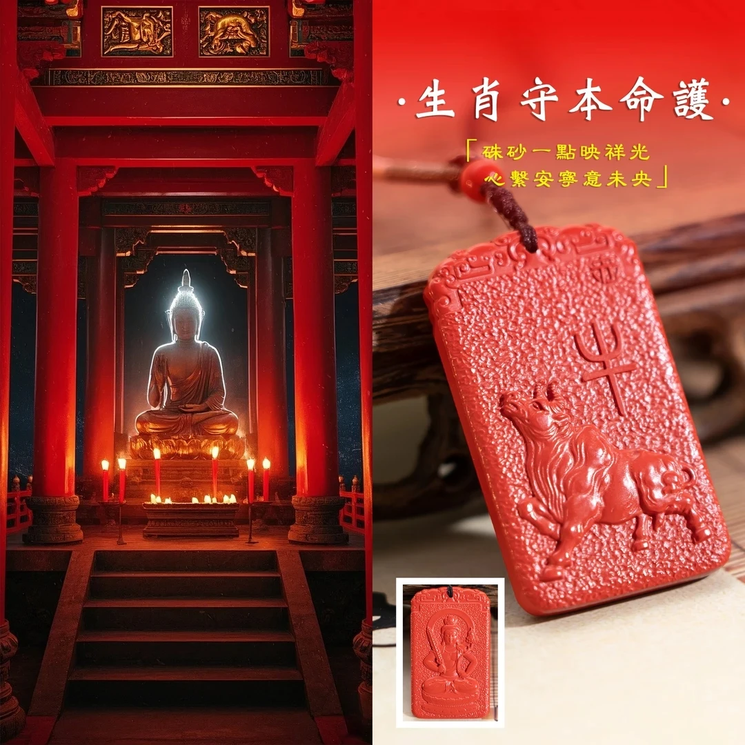 含辰砂工艺品「十二生肖」缘起五臺 吊坠男女款