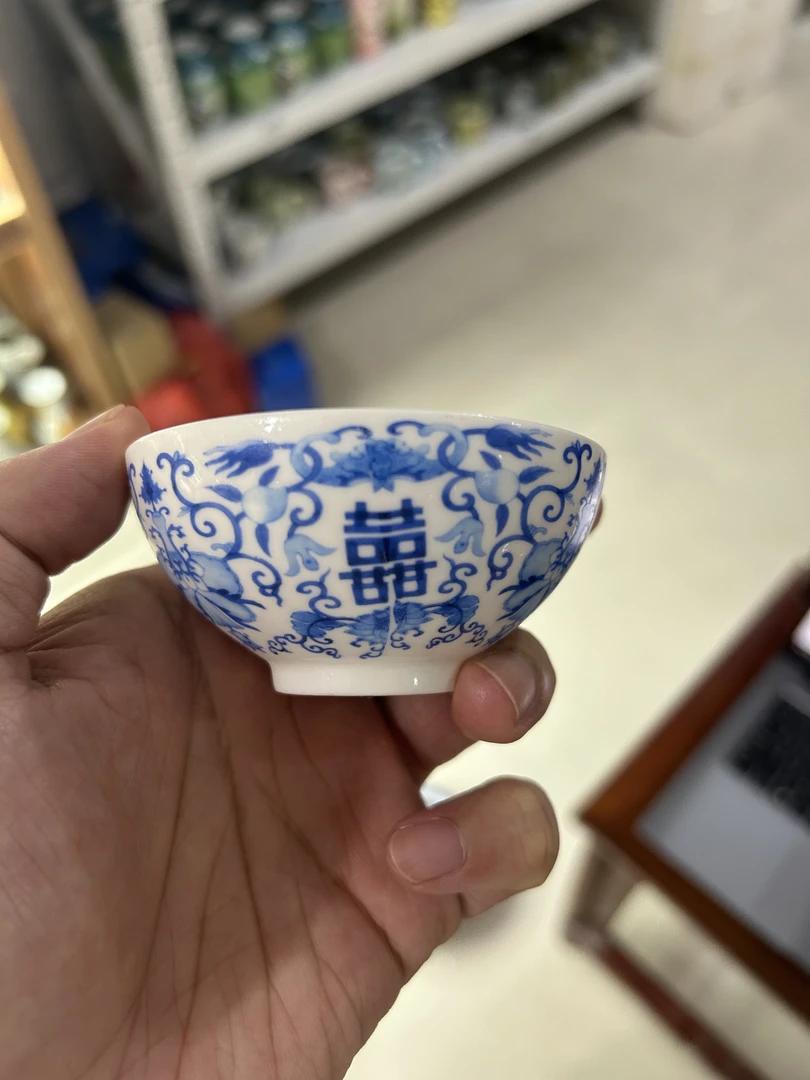 景德镇青花陶瓷茶杯酒杯