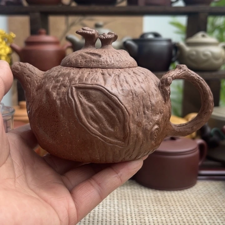 紫砂茶壶宜兴原矿紫砂供春半手320CC