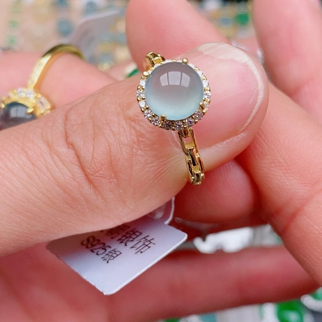 银S925镶嵌戒指翡翠