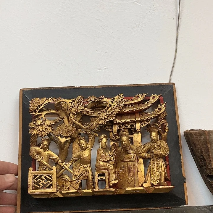 甘***怪香榧木老木雕花板民俗品