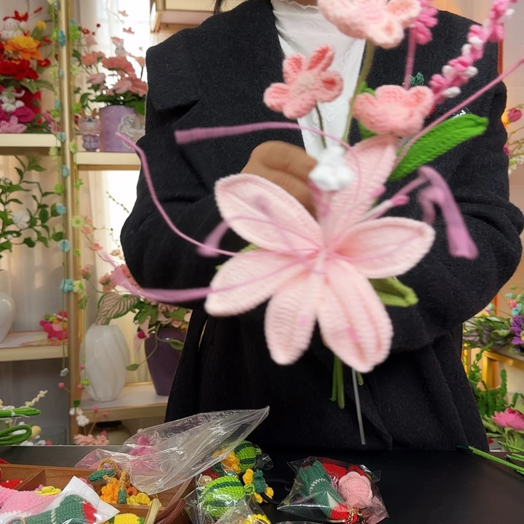 纯手工钩织钩织花束