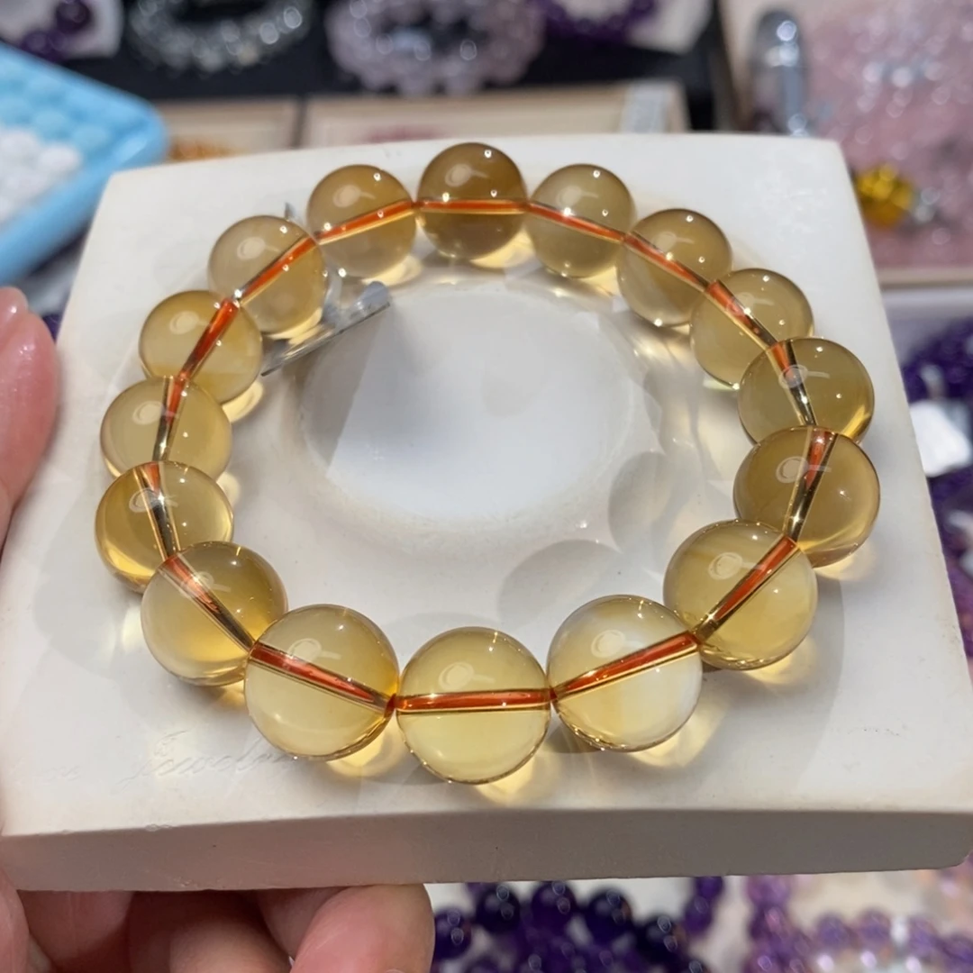 水晶手链未镶嵌巴西黄水晶13m+