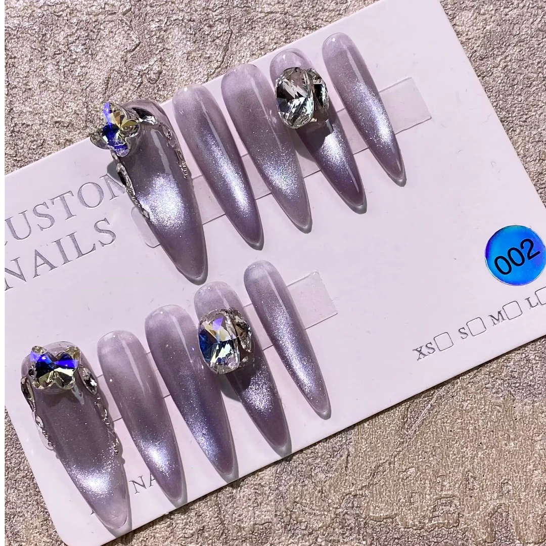 猫眼渐变显白手工穿戴甲轻奢气质美甲贴片春夏款