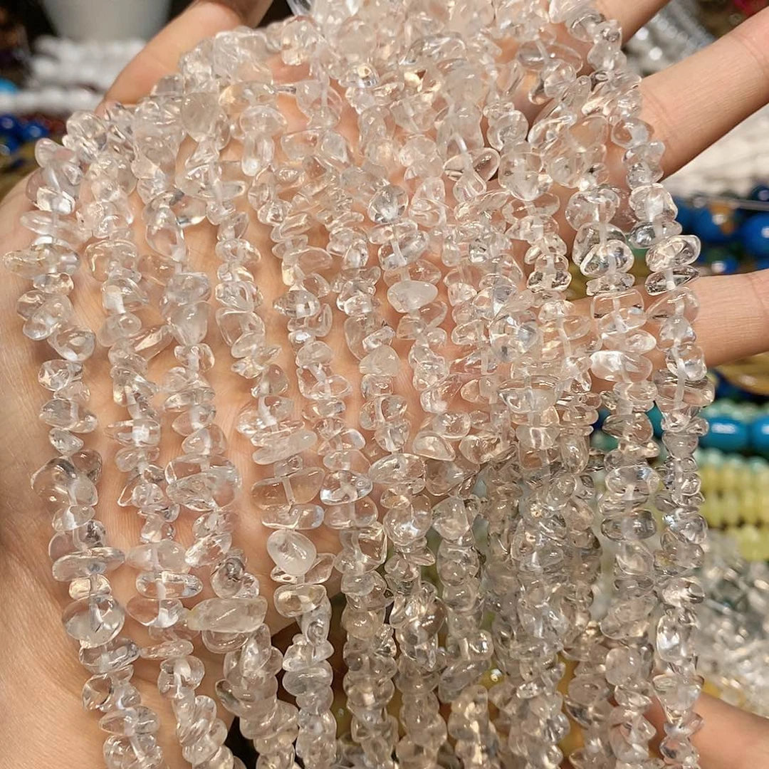 玛瑙/玉髓散珠天然白水晶绕手4圈 高透