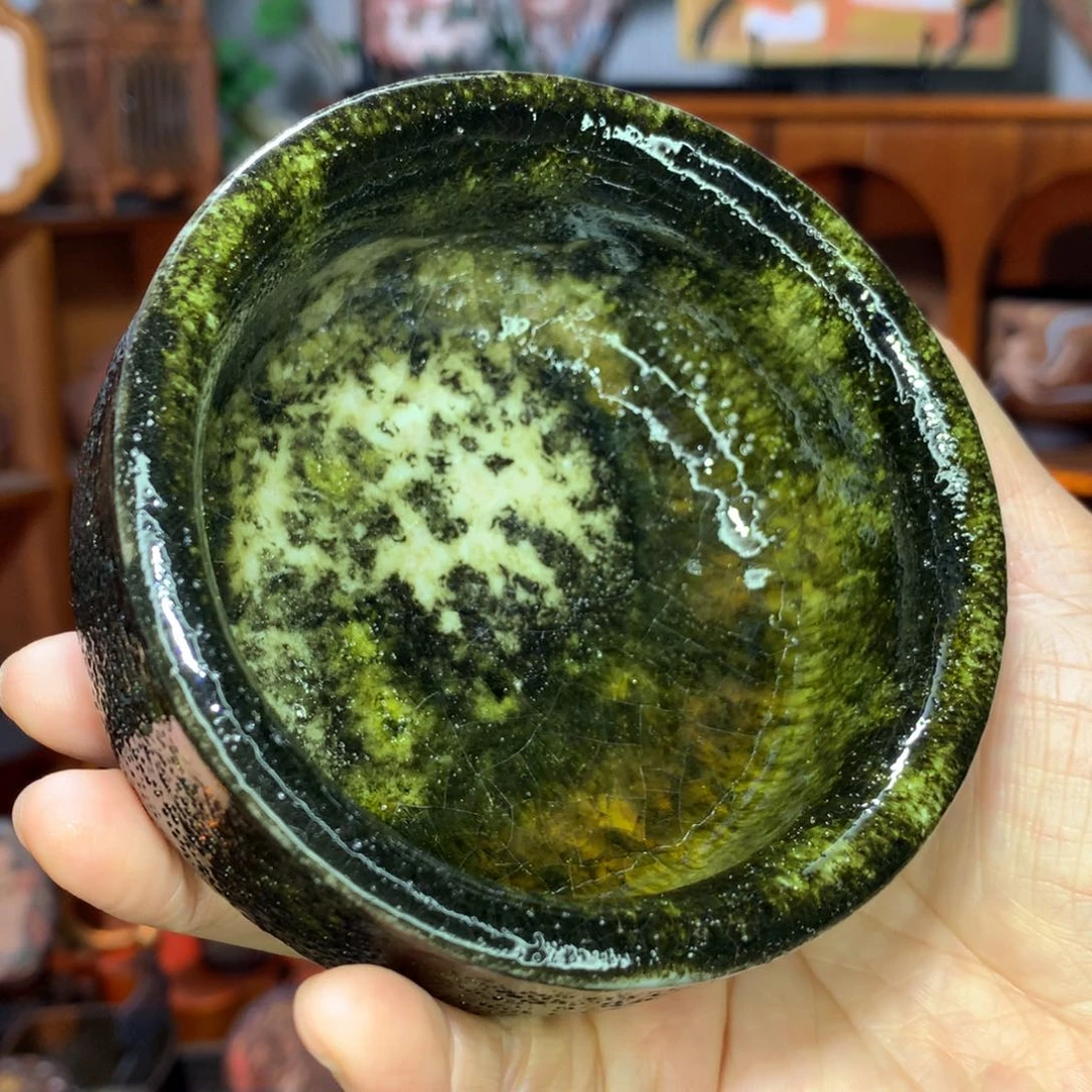 陶瓷柴烧·橘皮蜜蜡志野杯