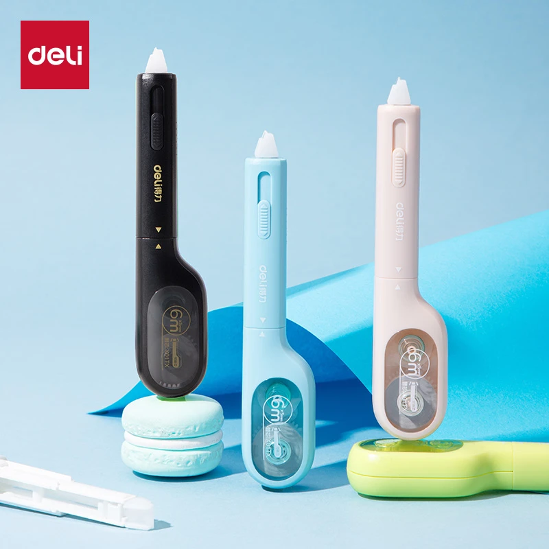 Deli/得力刷笔式修正带可换替芯改正带涂改小学生专用黑科技