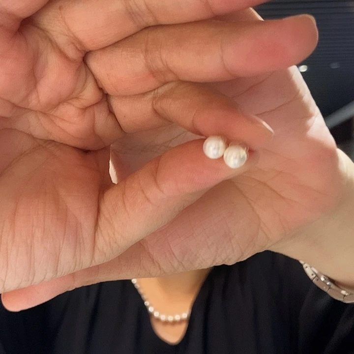 18K金镶嵌耳饰淡水珍珠18k淡水珍珠耳钉
