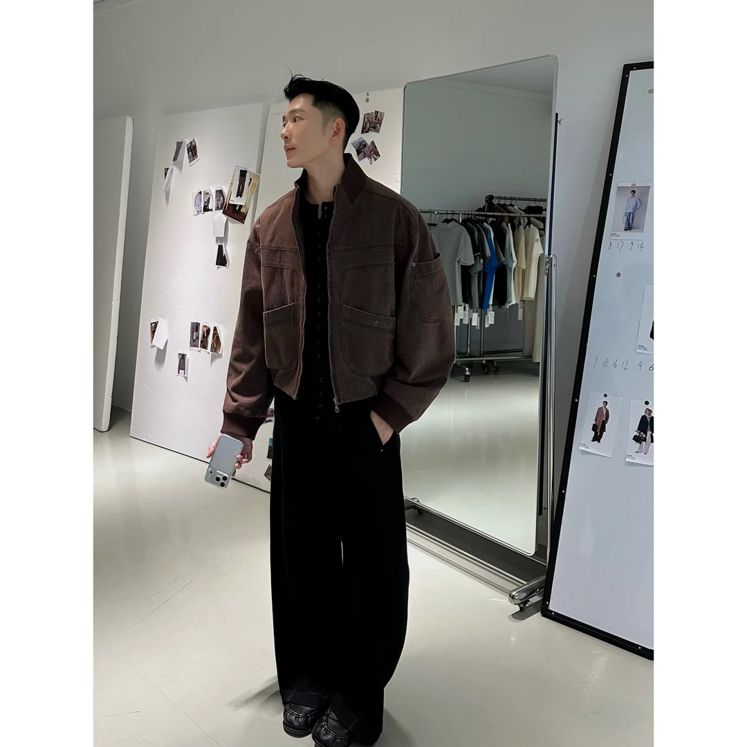 【TANPIN】25A/W 铁锈棕 Cleanfit成衣水洗重工做旧短宽夹克外套