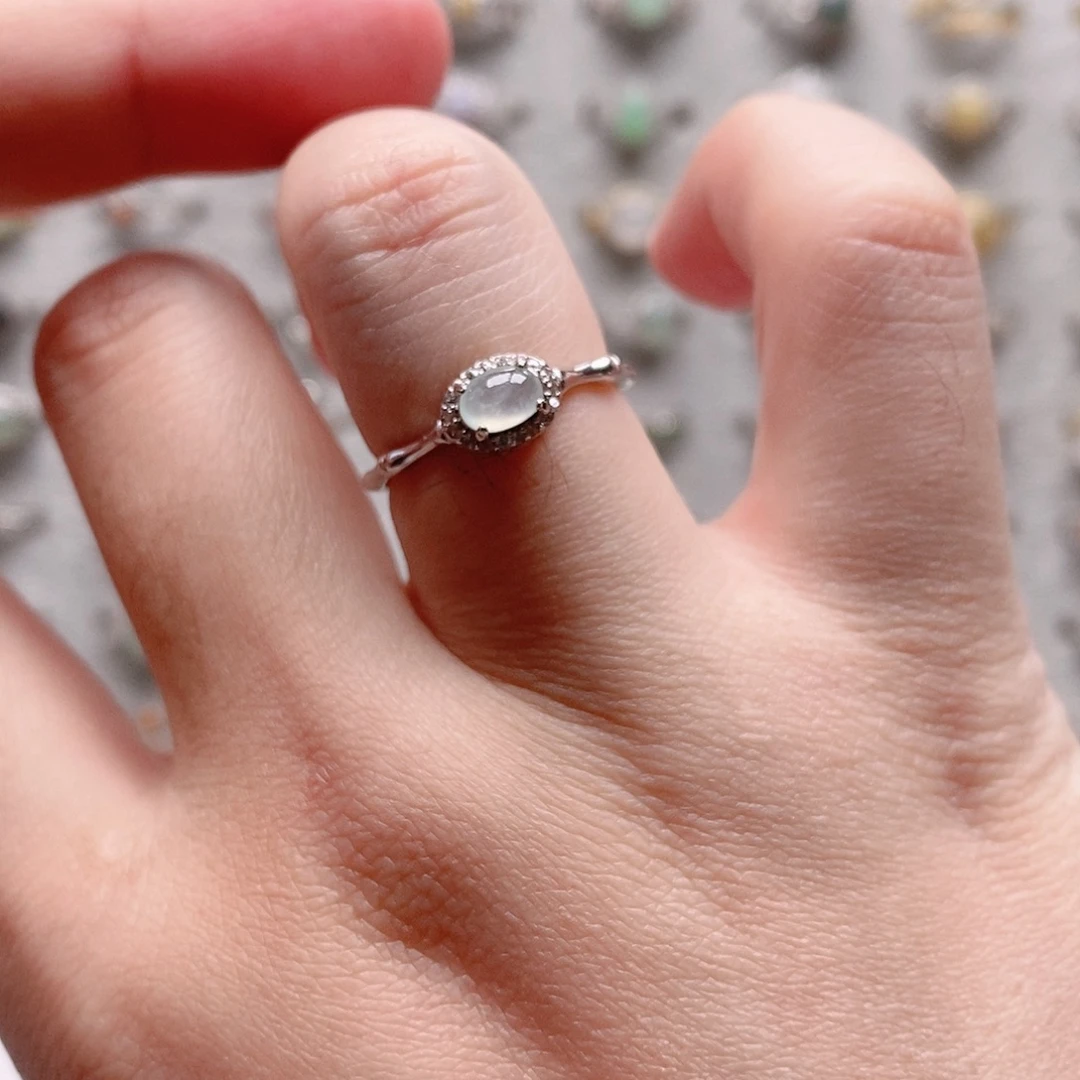 翡翠银S925镶嵌戒指