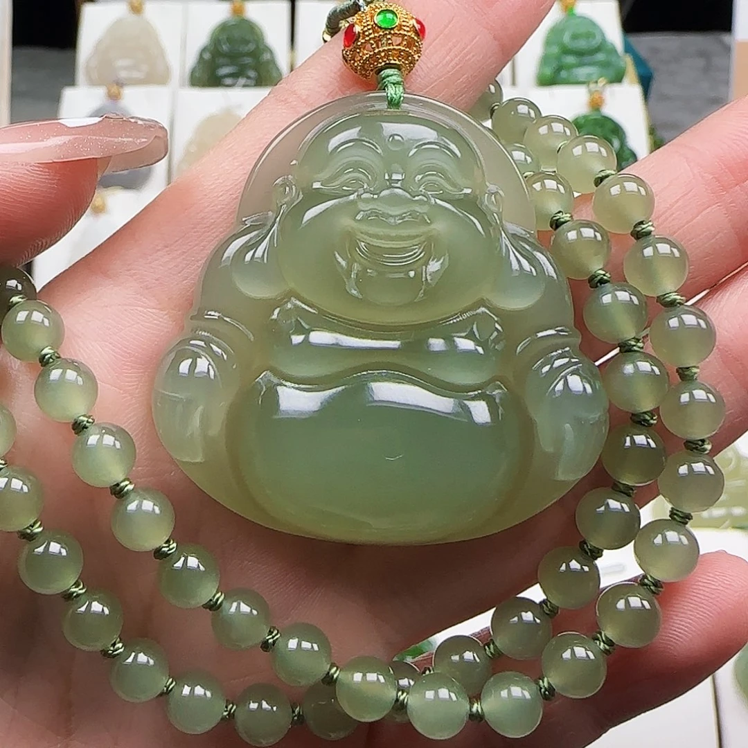 和田玉足金镶嵌颈饰45