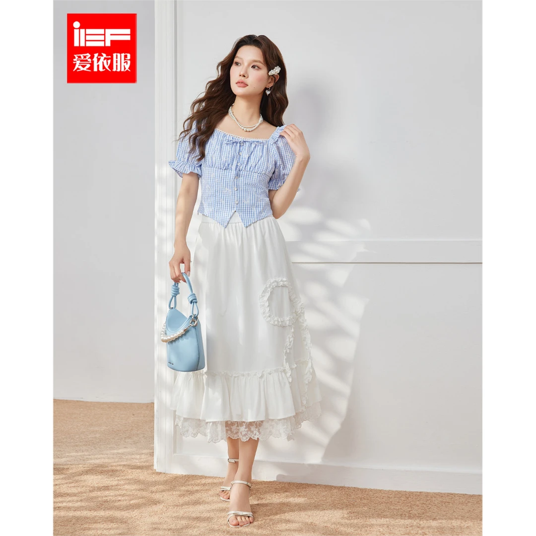 IEF/爱依服半身裙2025夏季新款法式小清新淑女气质通勤百搭单裙