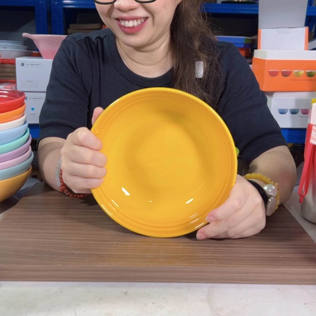 陶瓷落日黄燕麦碗