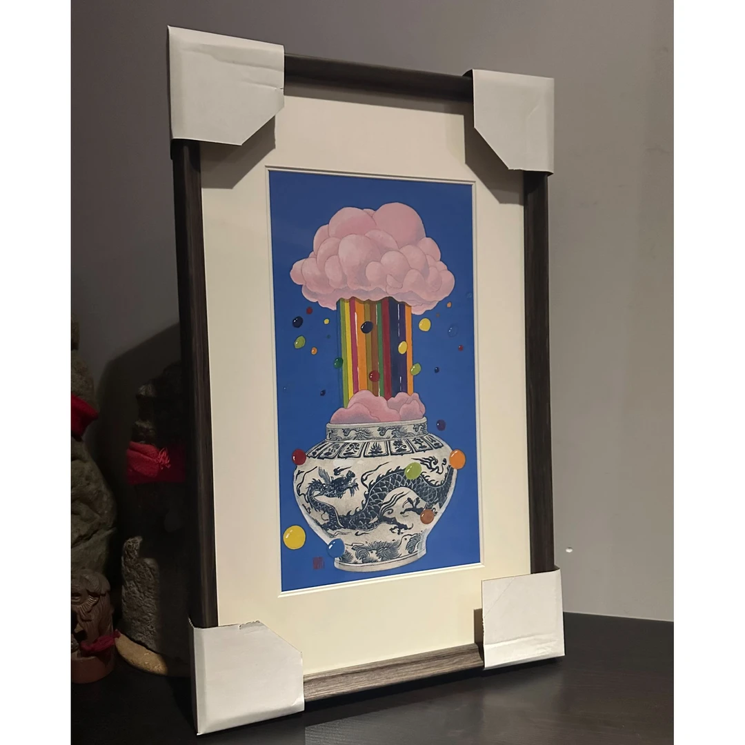 原画·含装裱《新文房·大爆炸理论·元青花》十一楼原创作品