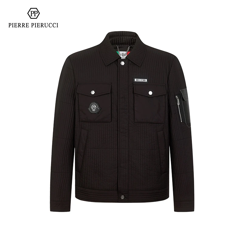 PP意大利轻奢男装2025春季新款棉服茄克黑色881D421106