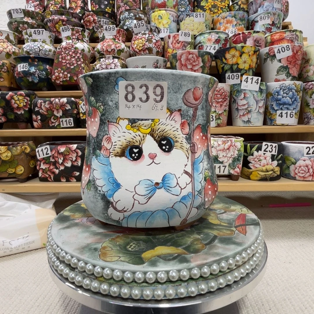衣衣1个手绘多肉花盆