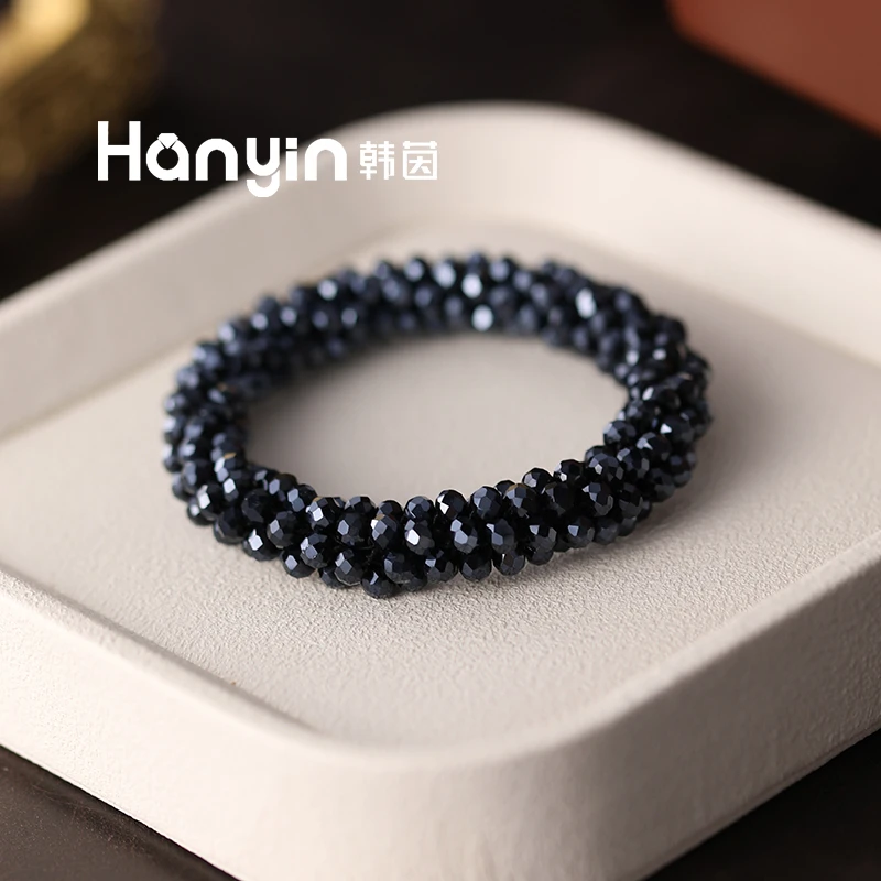 韩国东大门新款爆闪夜空蓝时尚气质百搭弹力绳发圈头绳