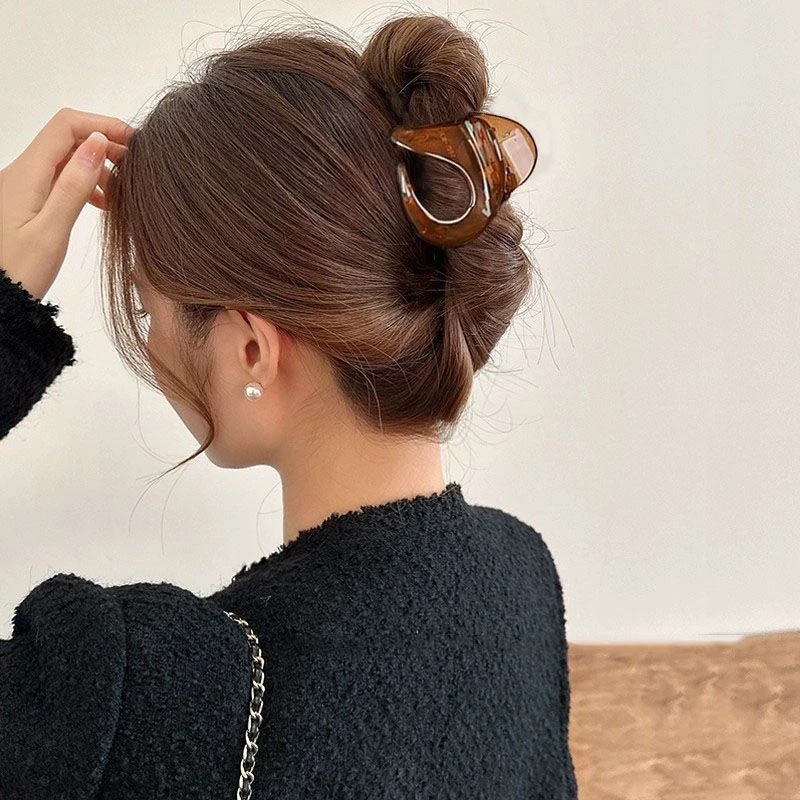珍美妮新款异形抓夹女发量少后脑勺鲨鱼夹百搭气质头饰小号发卡
