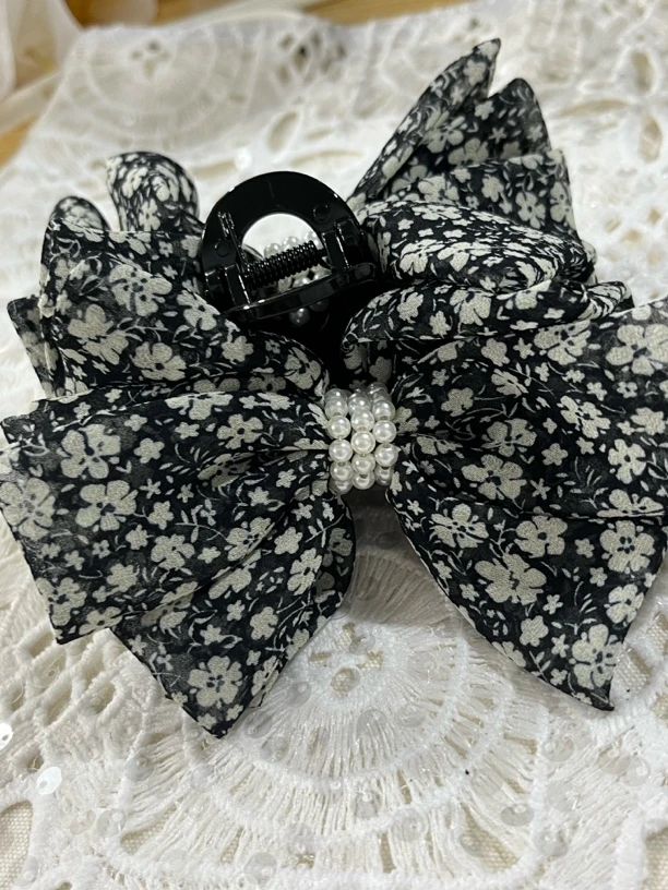 E877黑色碎花11公分大抓夹